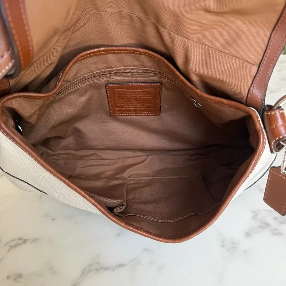 COACH Y2K Vintage Soho Medium Buckle Leather Shoulder Bag F12301 Cream Brown